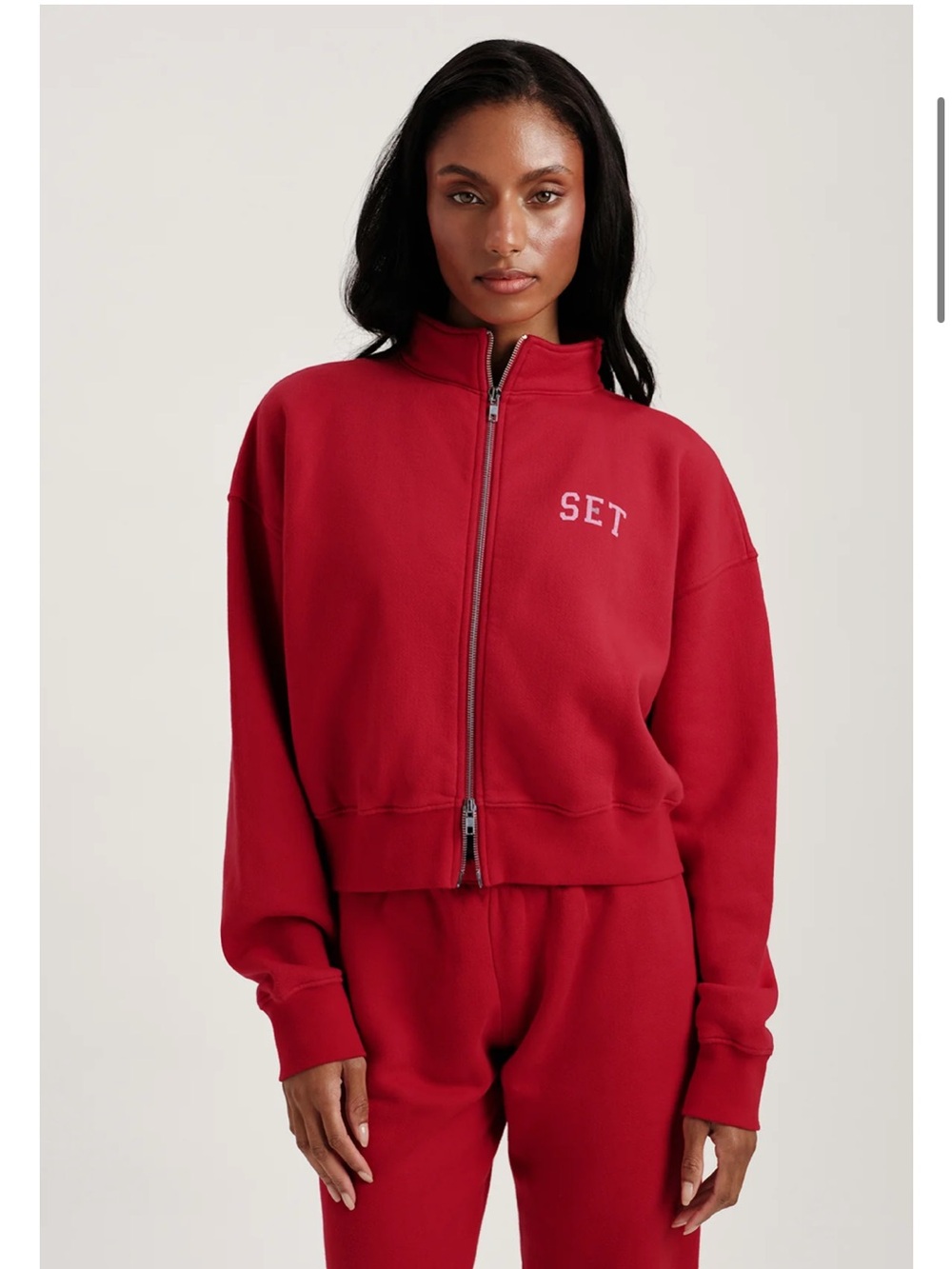 SET Active Funnel Zip in Sonnet - Cropped Zip-Up Sweatshirt